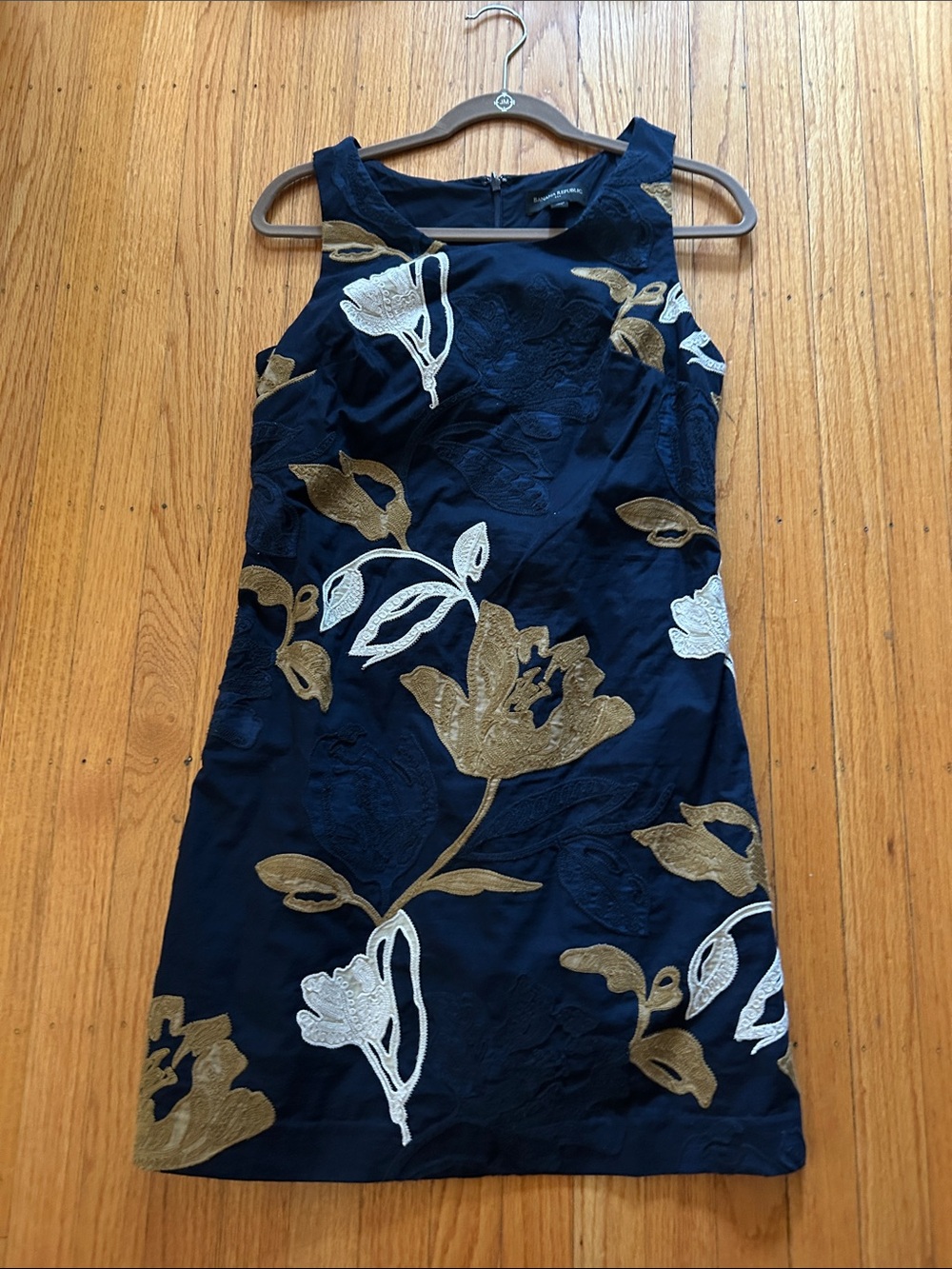 Banana Republic Factory Navy Floral Embroidered Sheath Dress